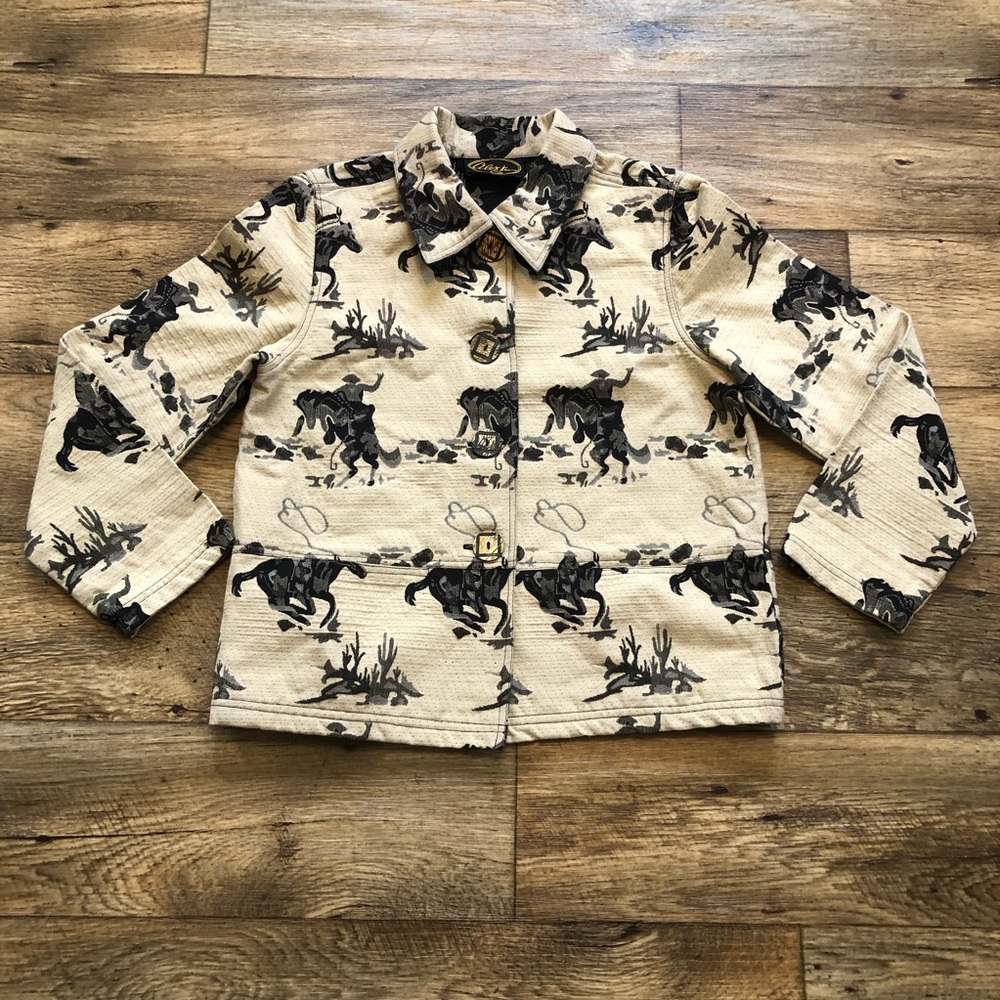 VINTAGE Western Cowboy Print Blazer Jacket